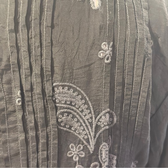 Johnny Was Lemmi Blouse Embroidered Black Women's Top XS NEW - Picture 8 of 14
